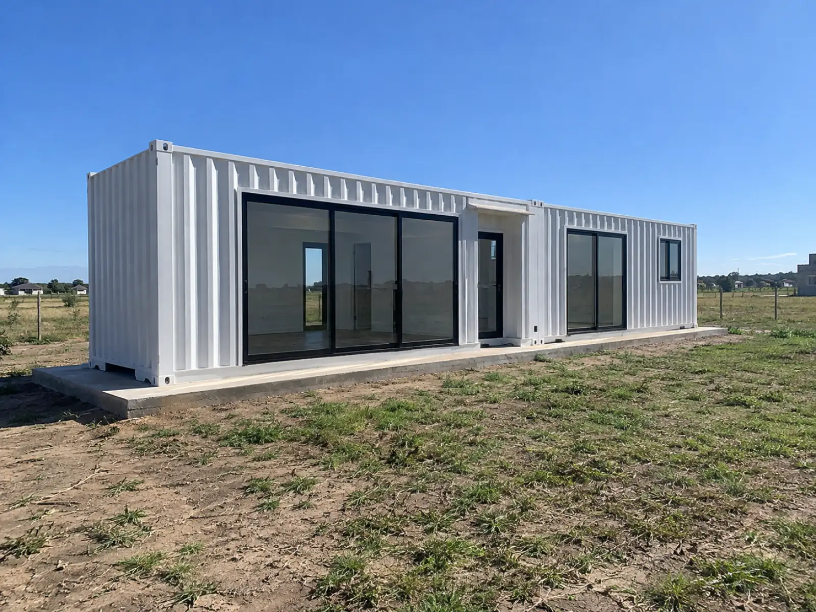 Casa container de dos dormitorios terminada en un loteo de Río Cuarto