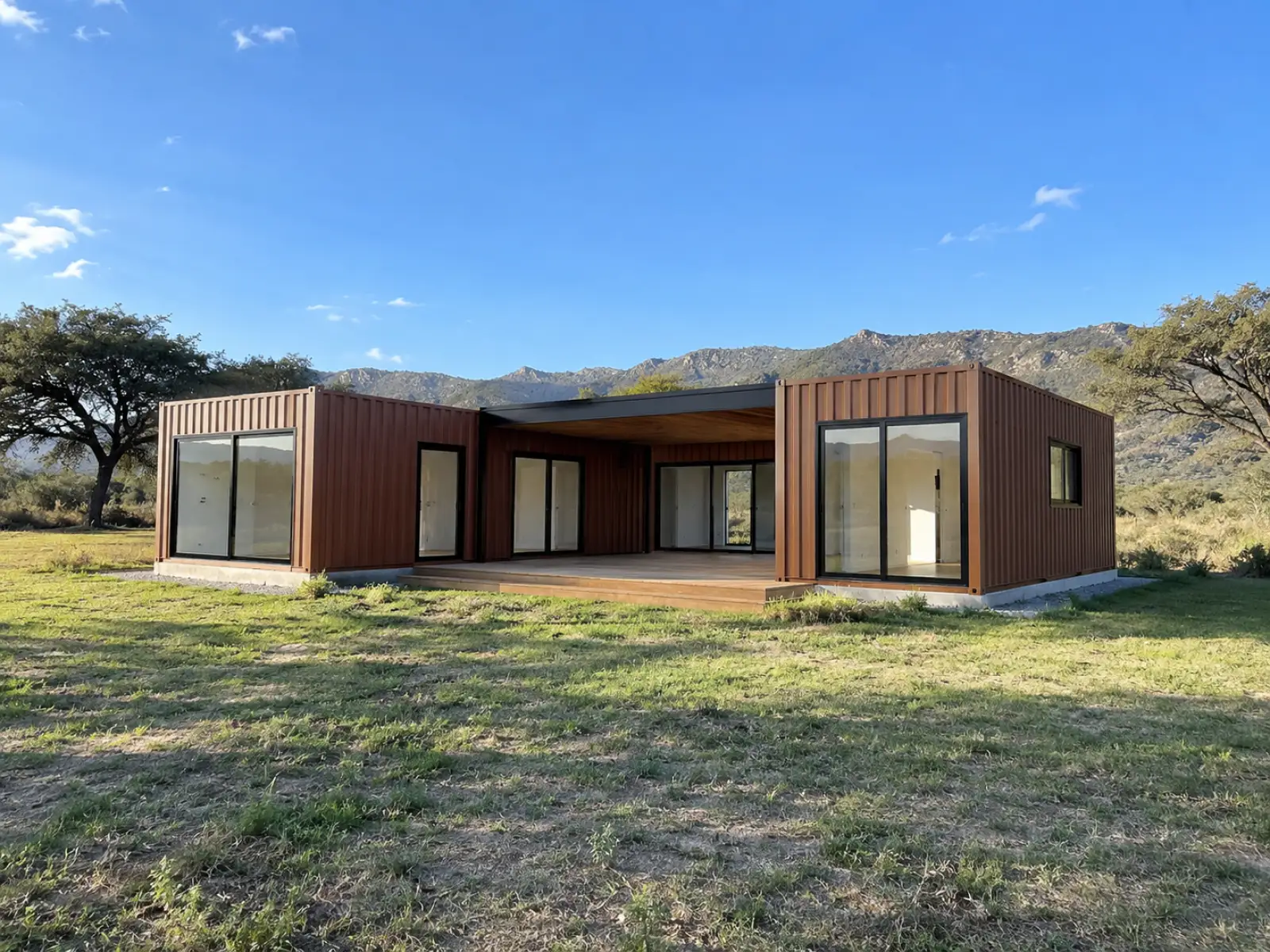 Casa container de 90 m² en U con galería en Alta Gracia
